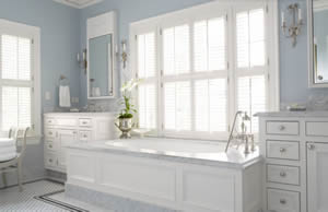 Bathroom Shutters with Divider Rail